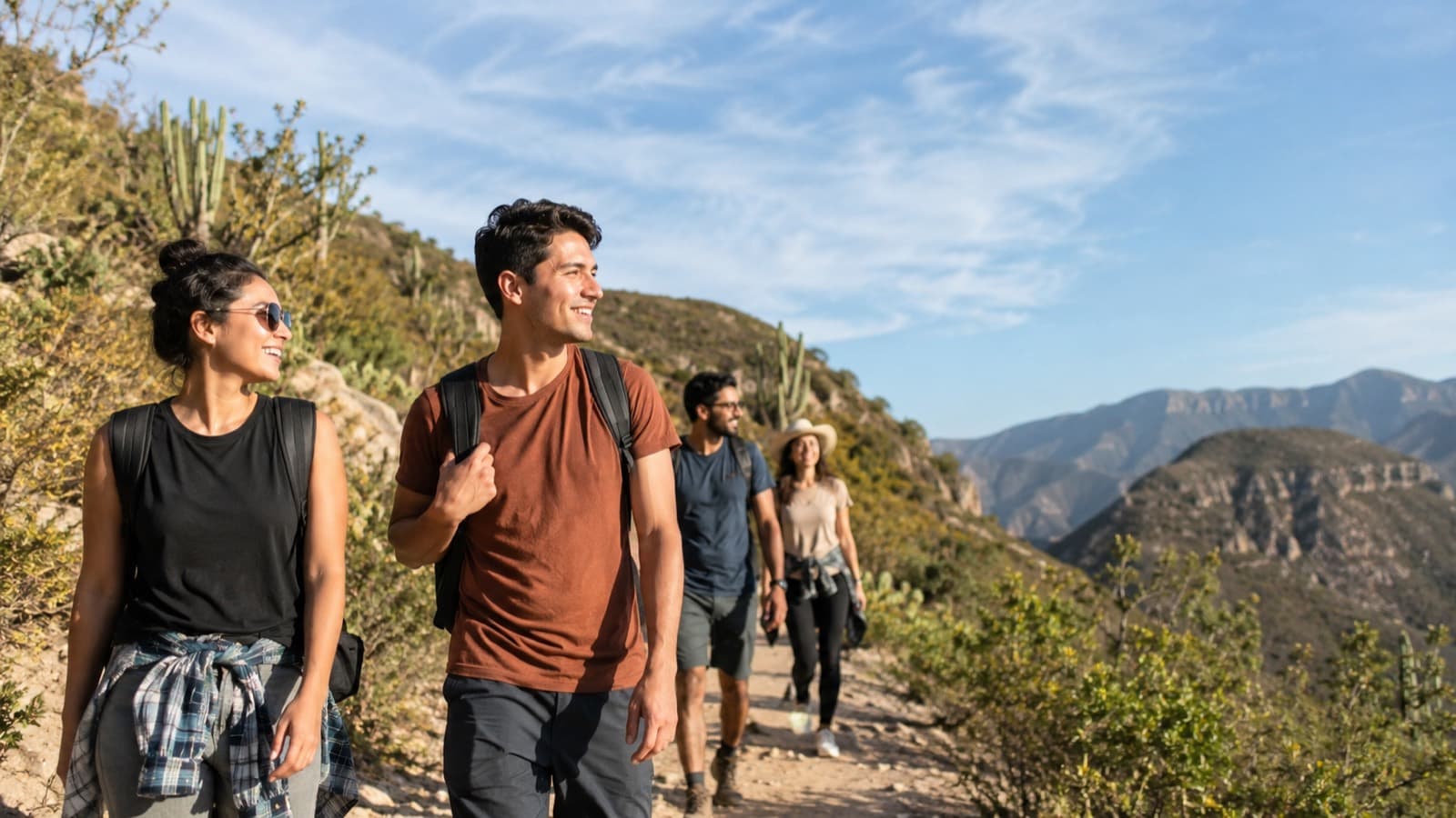 Miembros del club en un hike cerca de Guadalajara